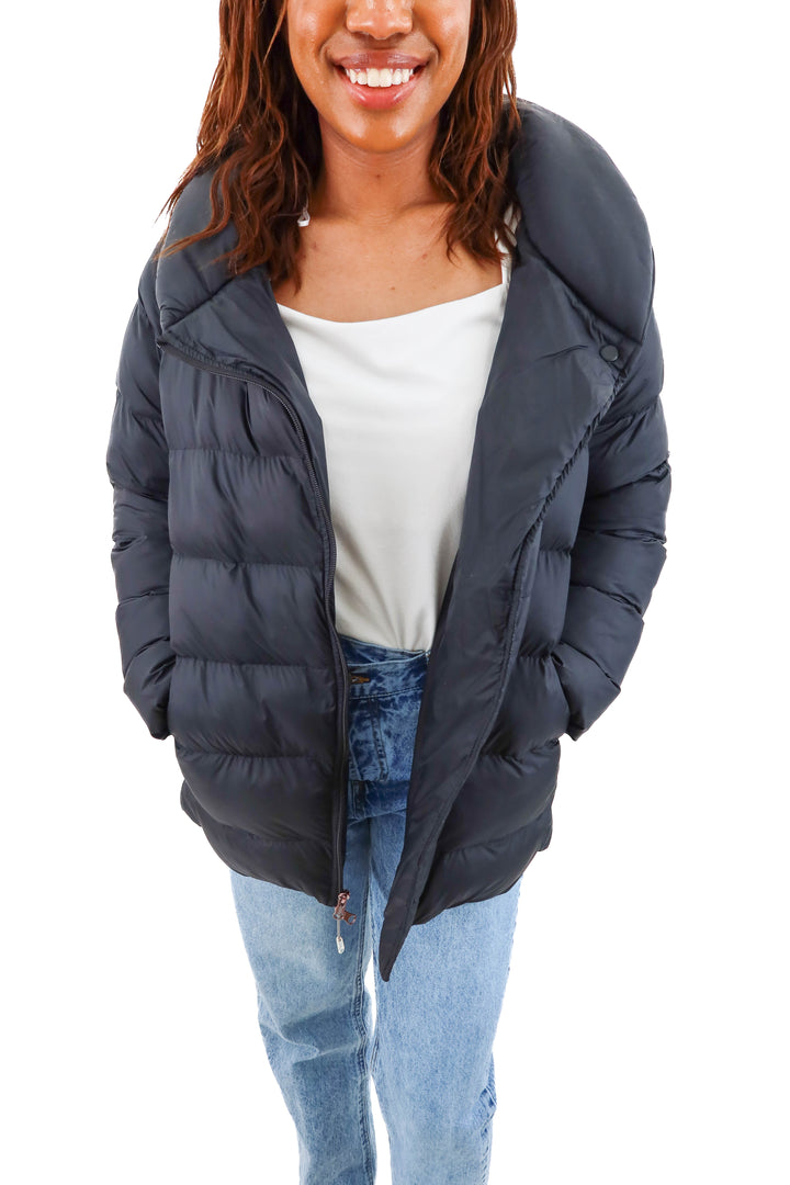 calia black puffer jacket (xs; retail $198)
