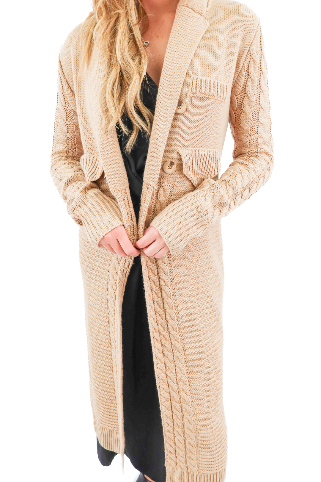 jluxlabel brown long cardigan (s; retail $64)