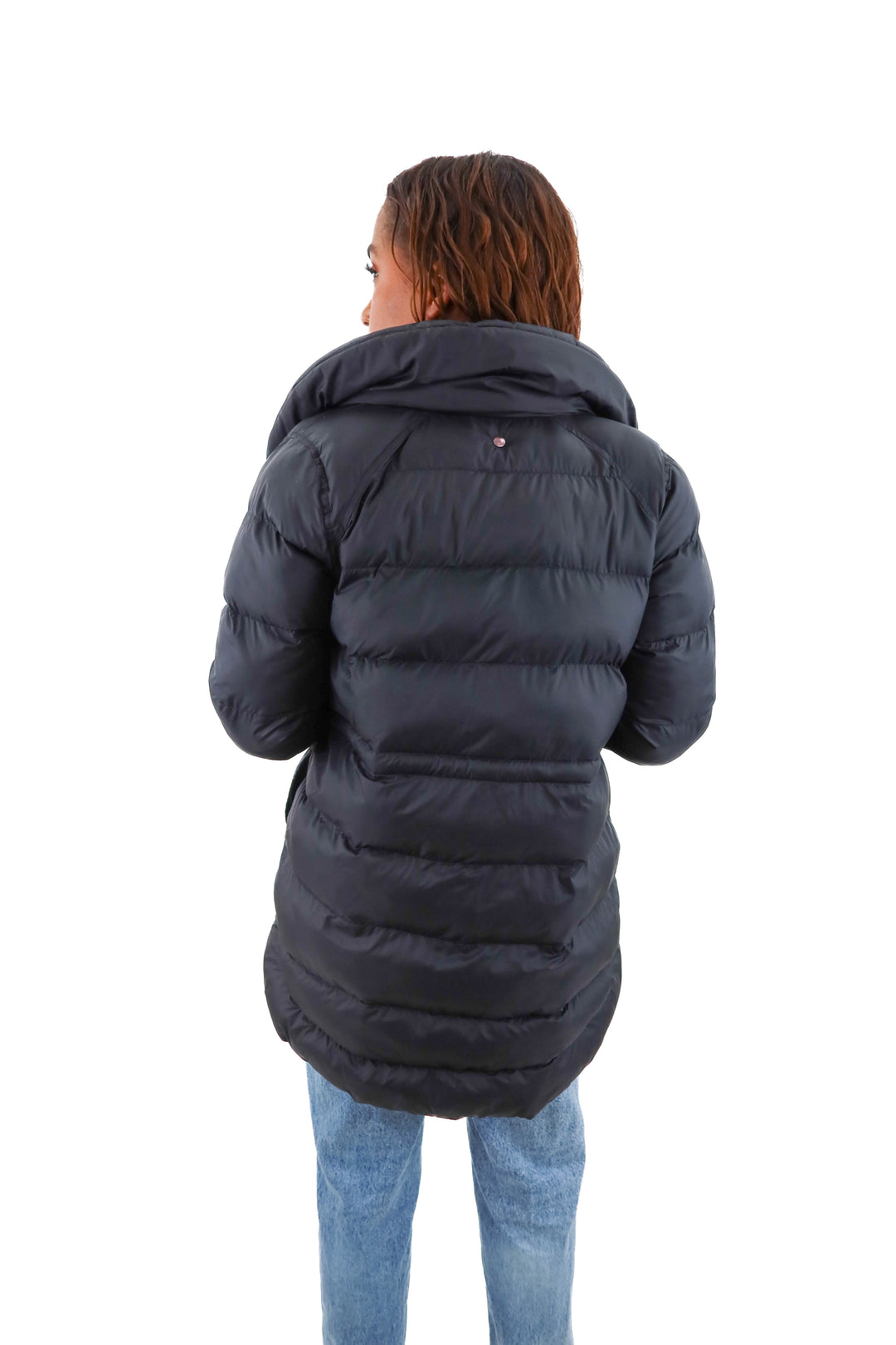 calia black puffer jacket (xs; retail $198)