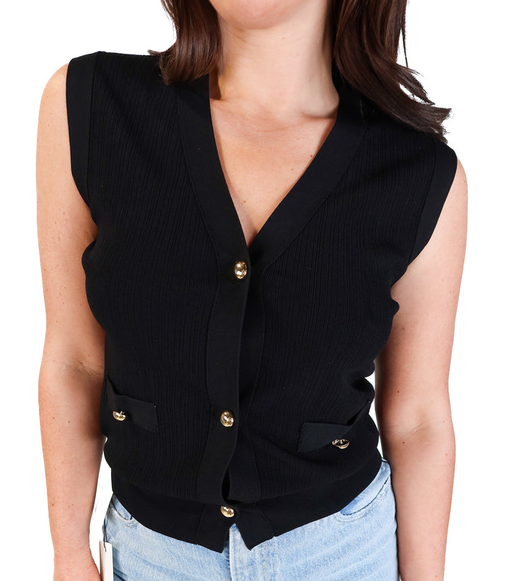 Meilleur Moment Paris black knit top NWT (38/ US6; retails for $100)