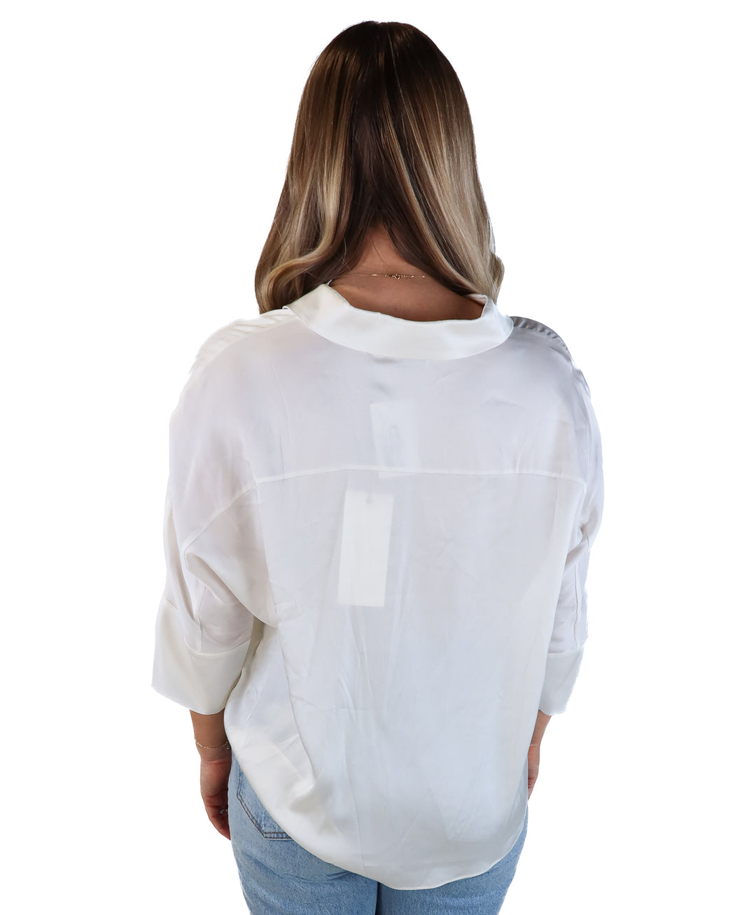 Meilleur moment Paris white silk faux pocket button up NWT (36/ US4; retail $139)