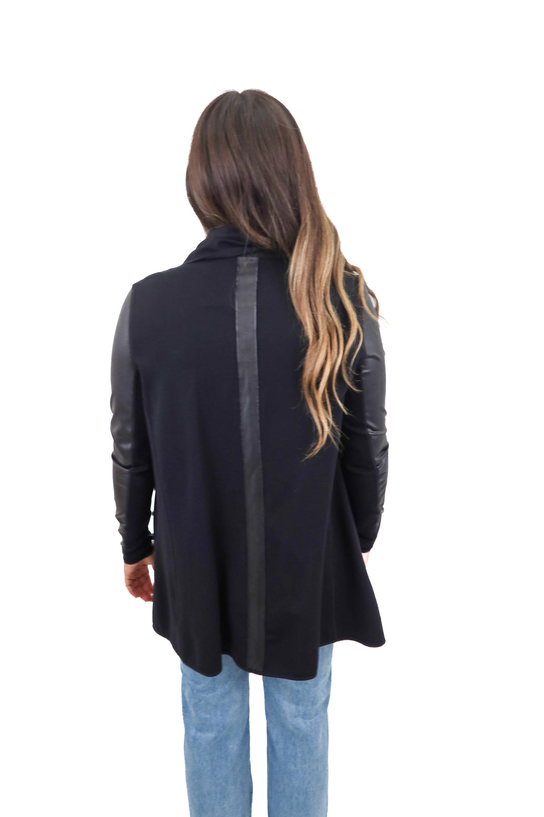 spanx black/leather jacket (m)