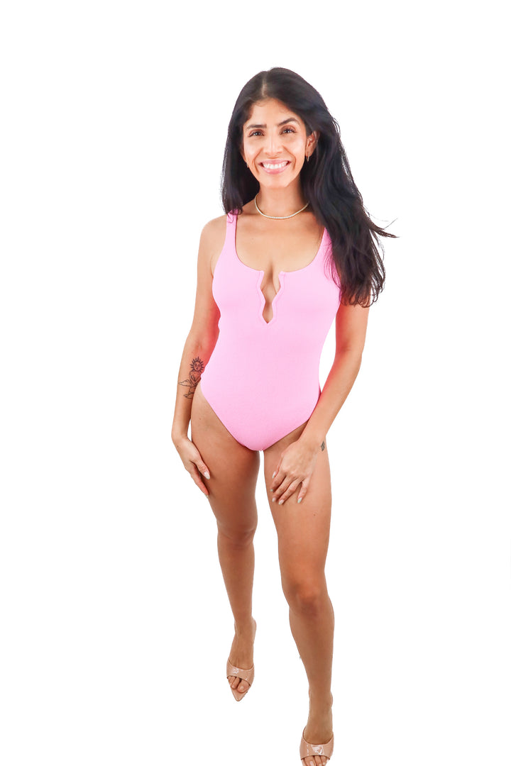 beach riot pink cut out one piece swim (s; retail $178)