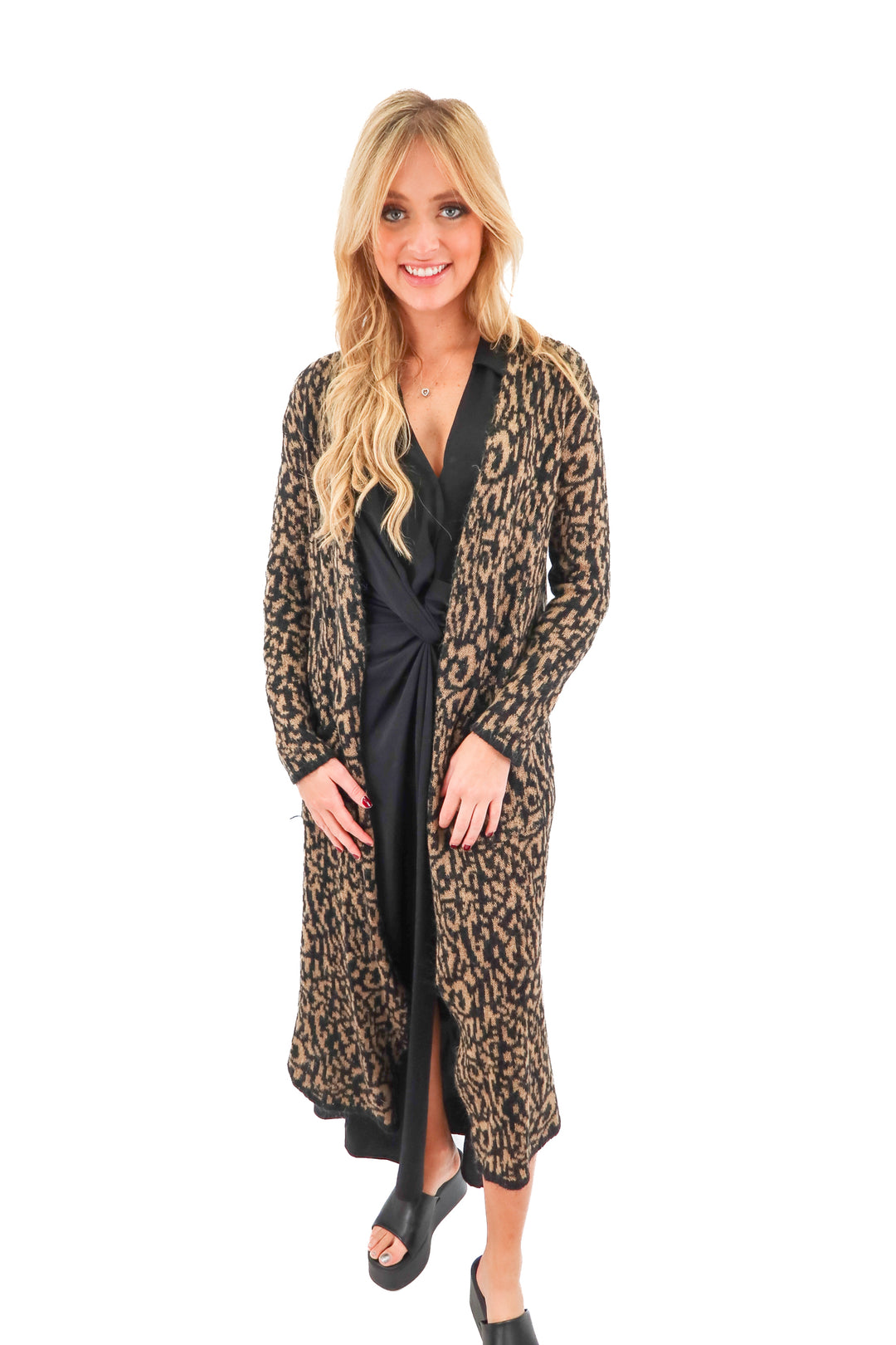 moon river brown/black cardigan (s)