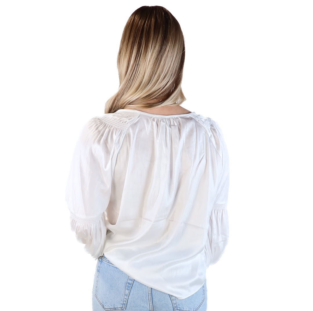 Mng white silk blouse NWT (s; retails for $59.99)