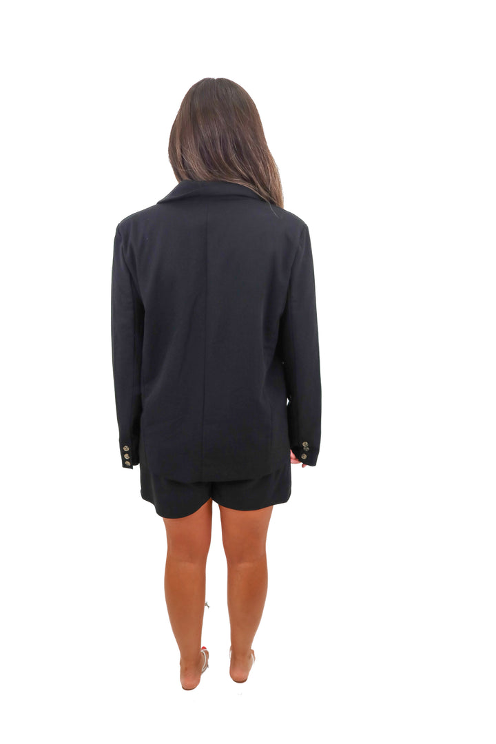 petal + pup black blazer set (L)