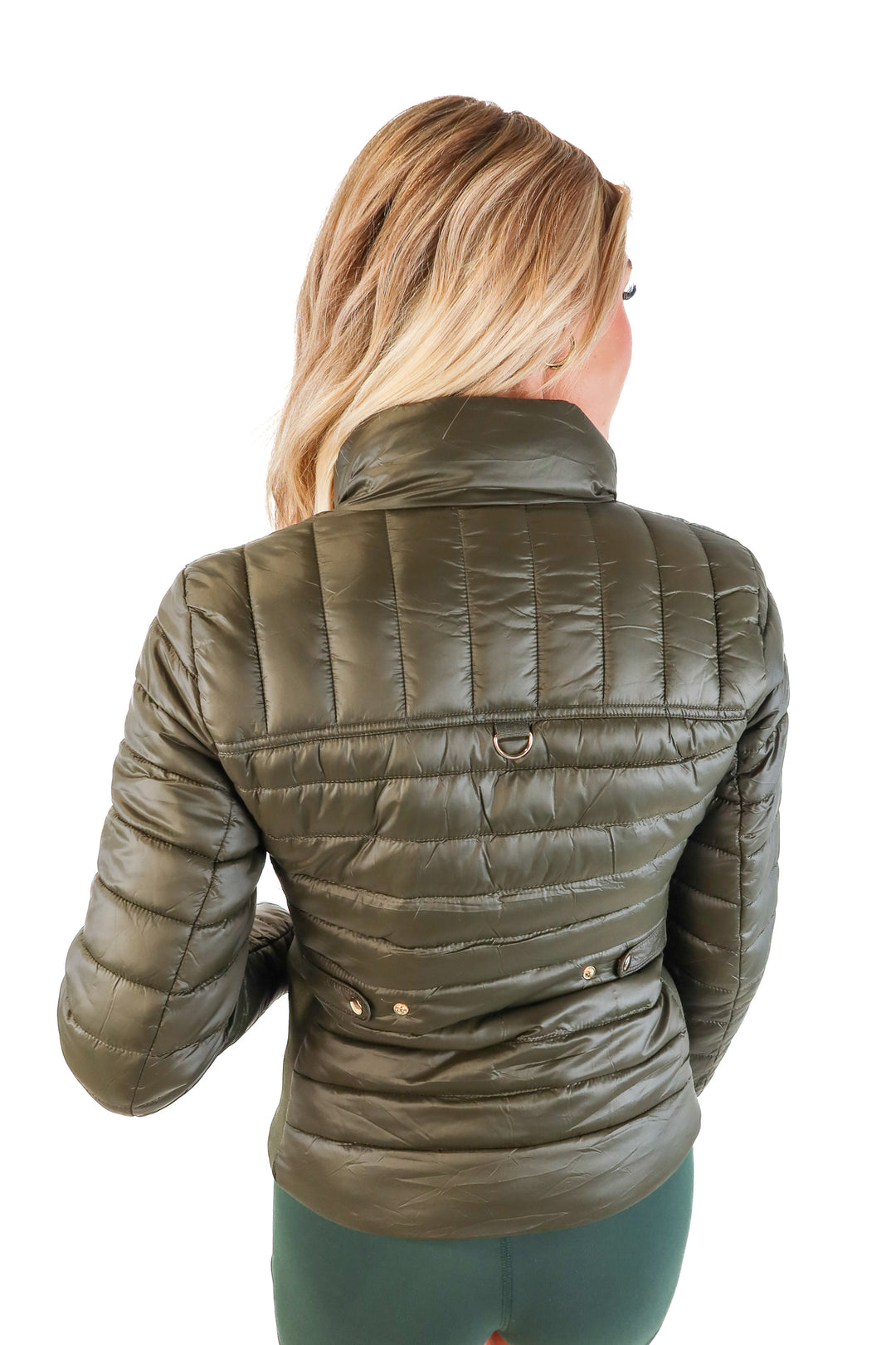 SOLD: Love tree dark green puffer jacket (s)