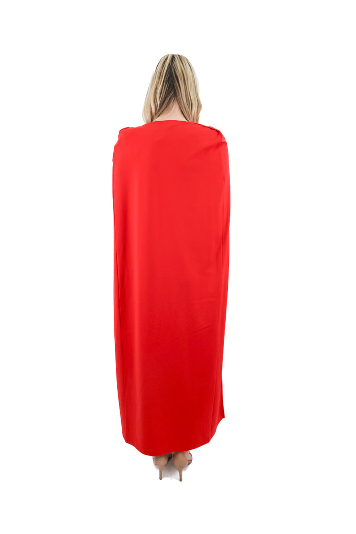 mrs momma bear red cape dress nwt (XS; retail $298)