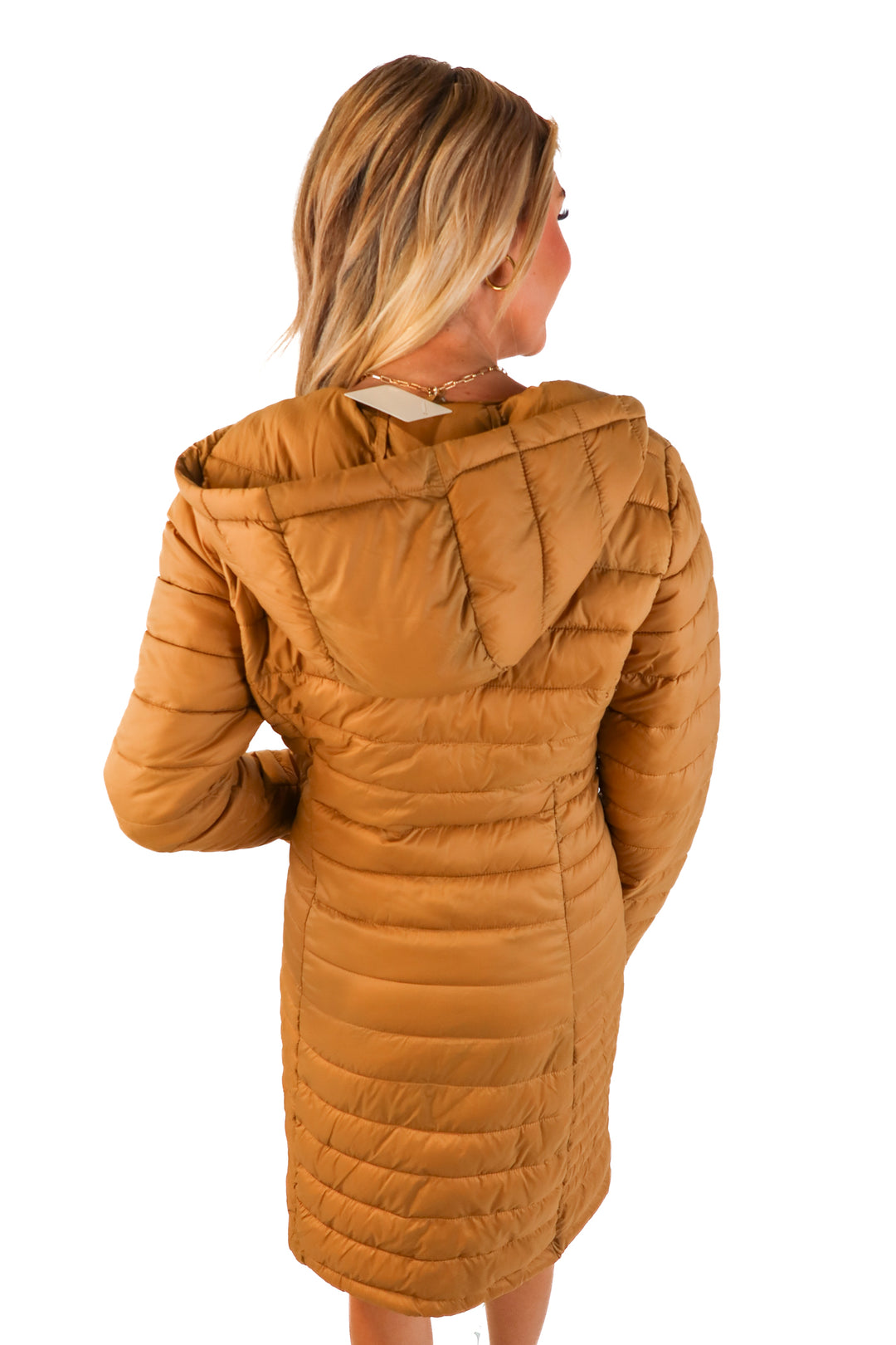 Love tree brown lightweight puffer jacket (s)