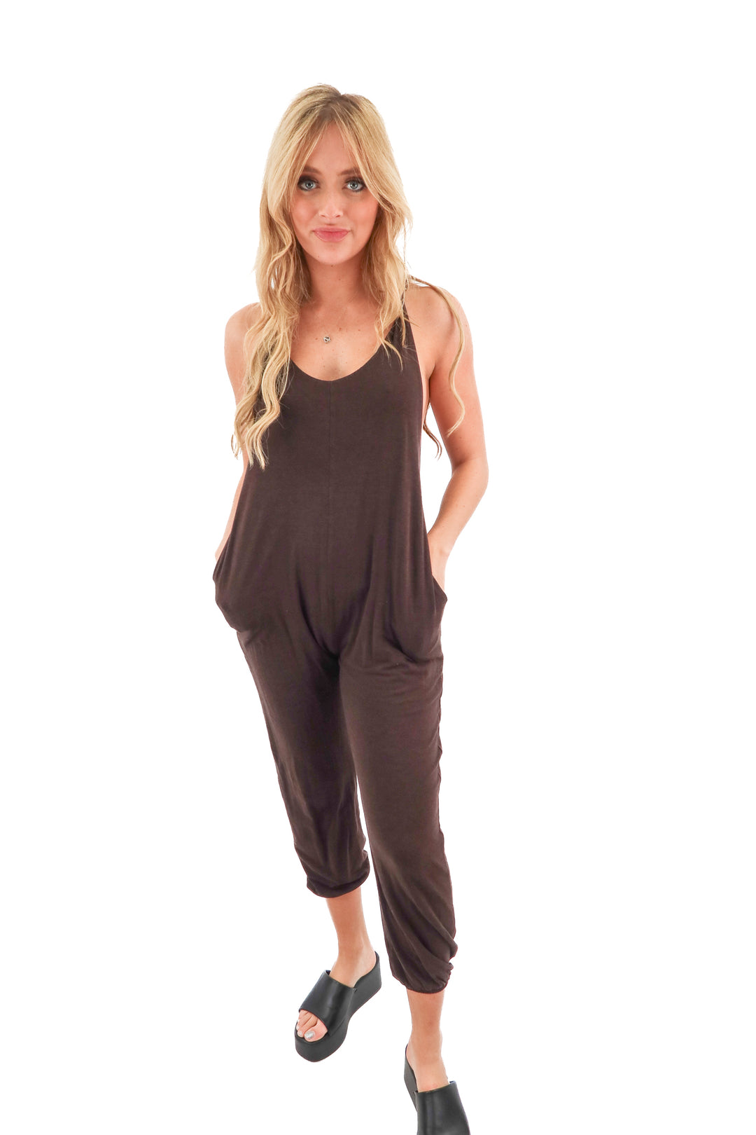 skatie brown lounge jumpsuit (s; retail $100)