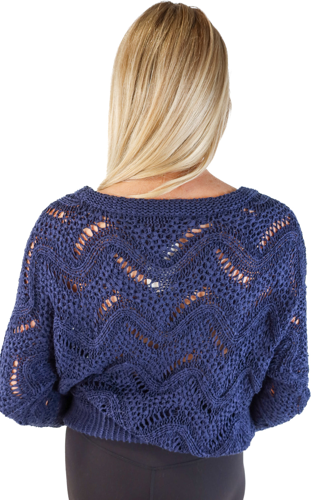 Lilly Pulitzer navy crochet long sweater (xs/s)