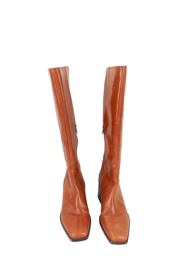 vince camuto brown sangeti knee high boots (11; retail $240)