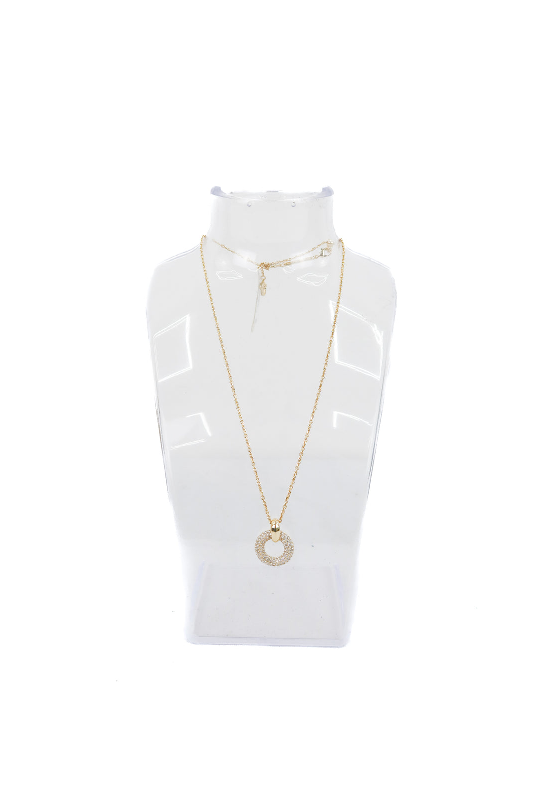 kendra scott gold crystal circle pendant necklace (retail $75)