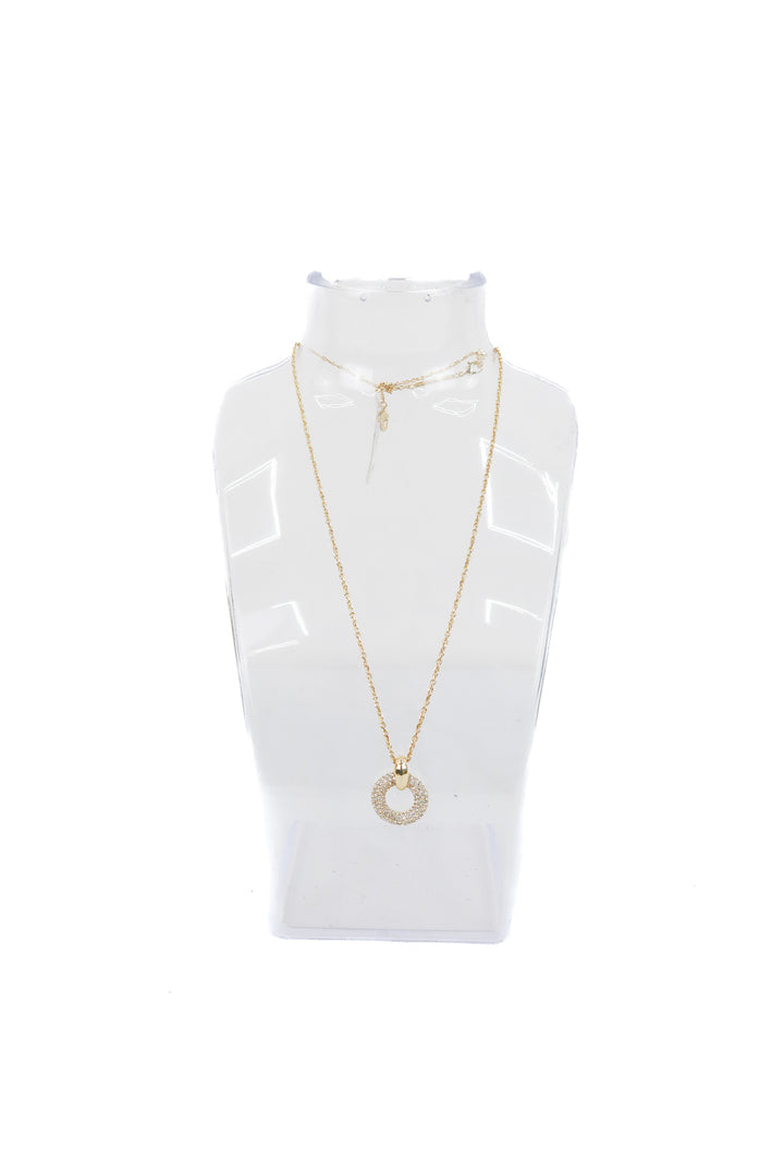kendra scott gold crystal circle pendant necklace (retail $75)