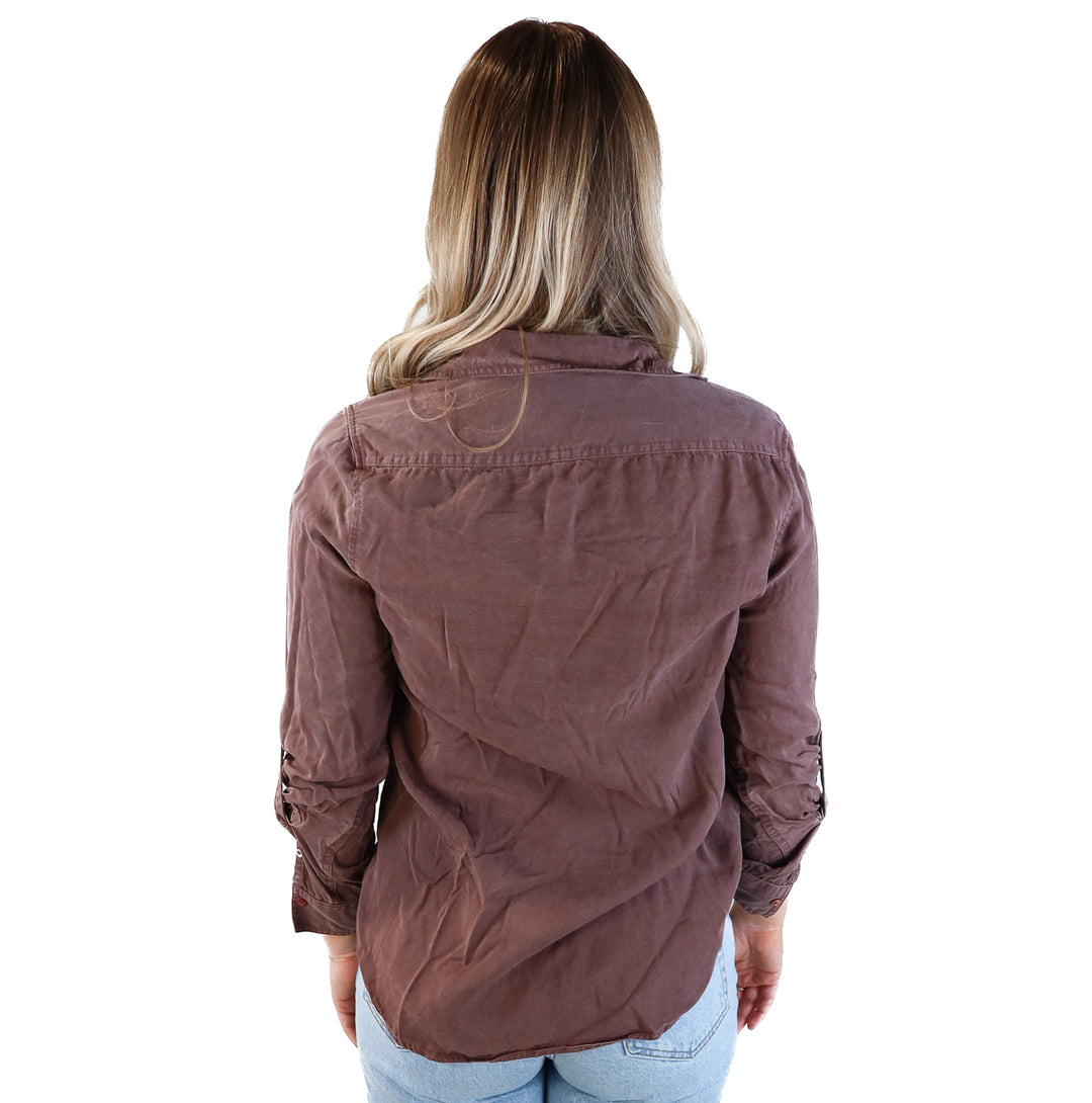 Babaton dark purple button up (xs; retail $88)