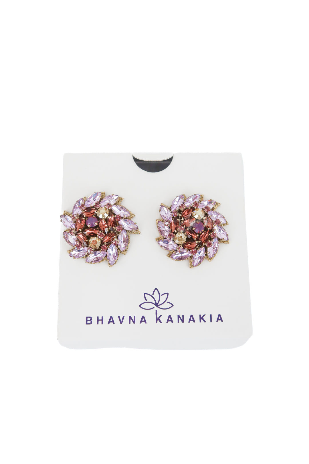 bhavna kanakia purple crystal cluster earrings (retail $139)