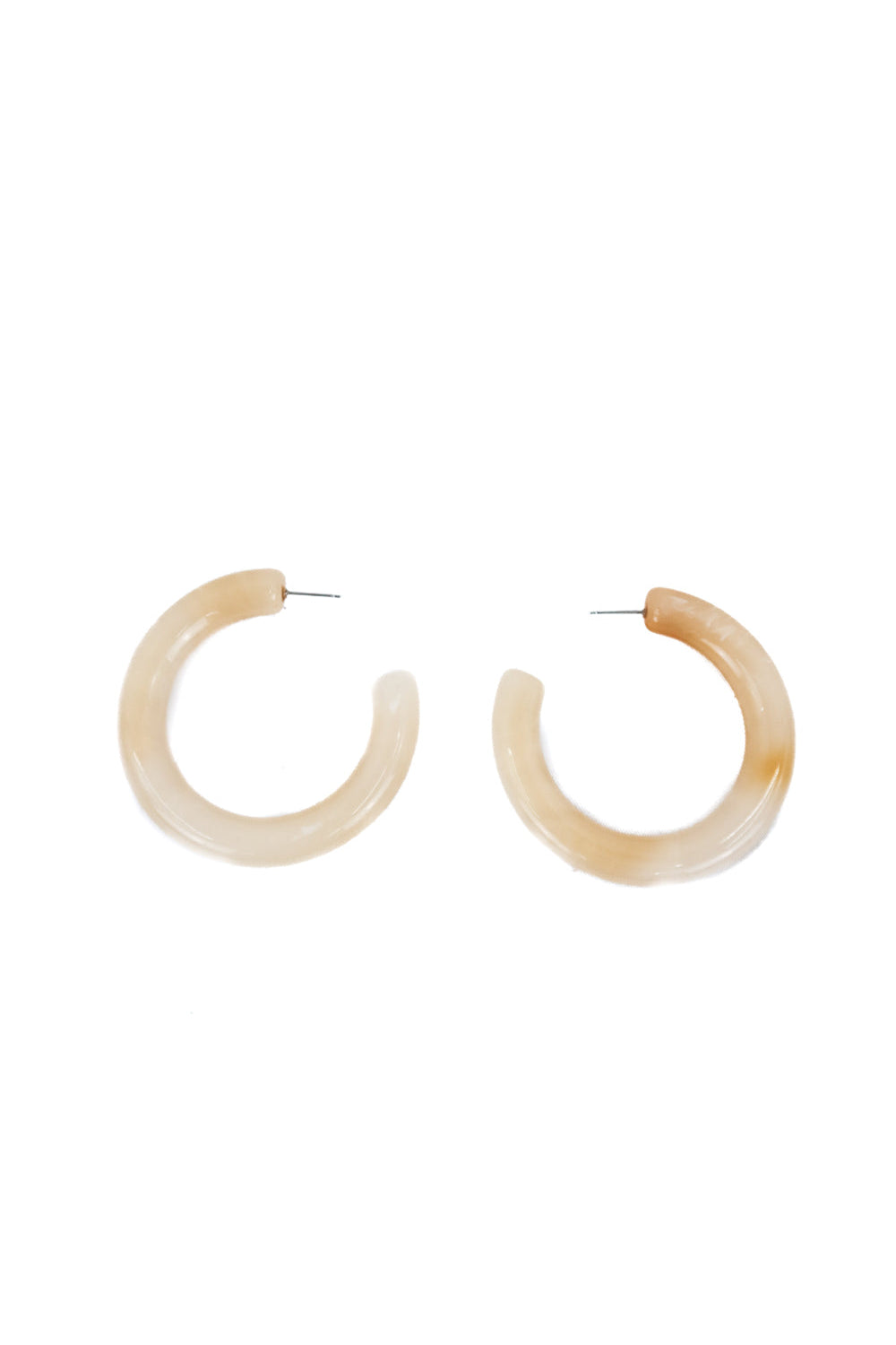 cream acrylic open hoop earrings