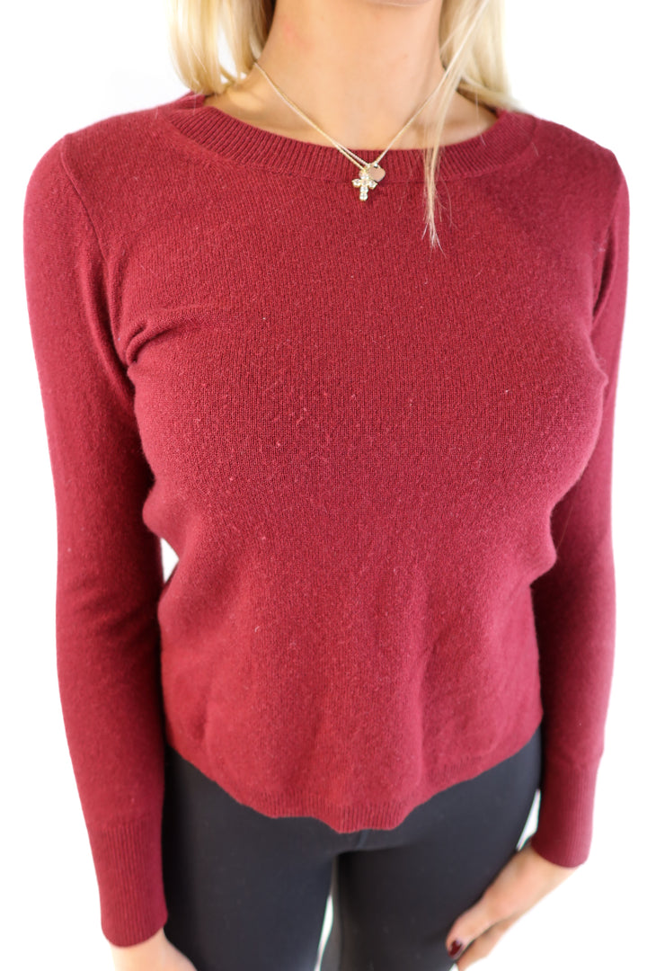 J.crew maroon cashmere sweater (xs)