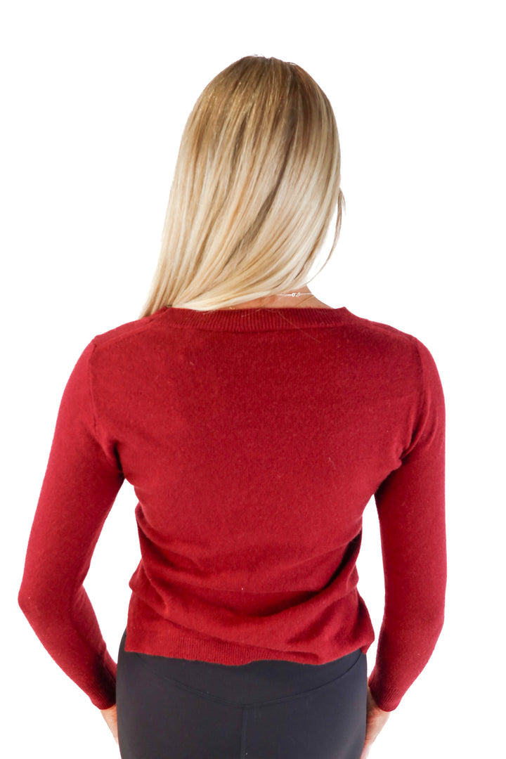 J.crew maroon cashmere sweater (xs)