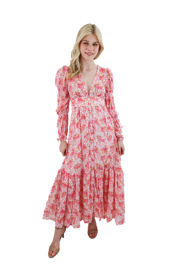 timo floral maxi dress nwt (XS; retail $298)