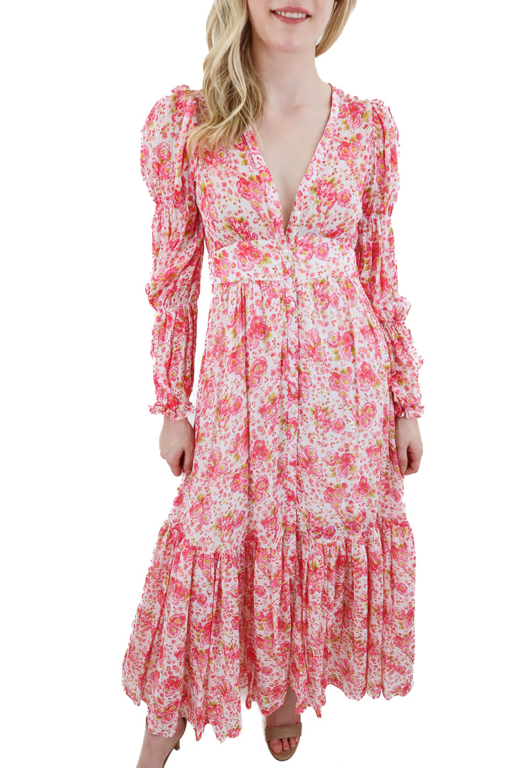 timo floral maxi dress nwt (XS; retail $298)