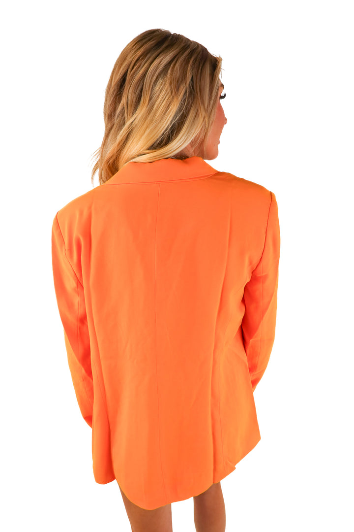 Skies Are Blue Bright Orange Blazer NWT (M; retail $95)