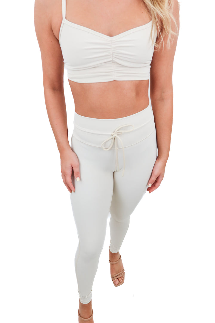 lspace tan ribbed active set (s; retail $198)