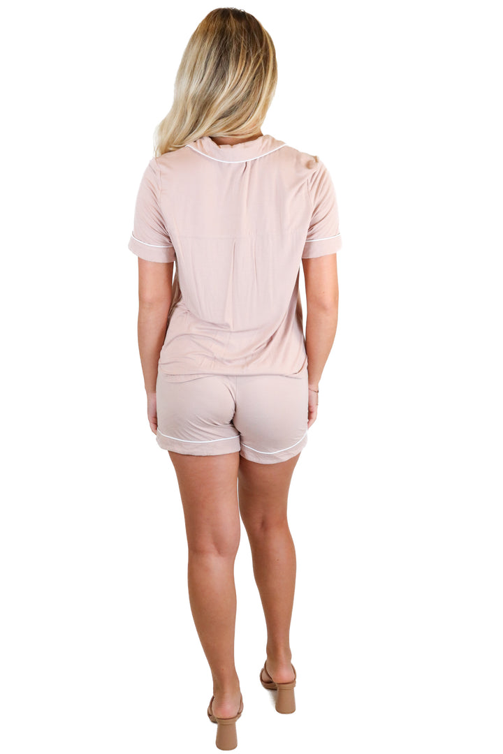 cozy earth mauve pajama set (xs)