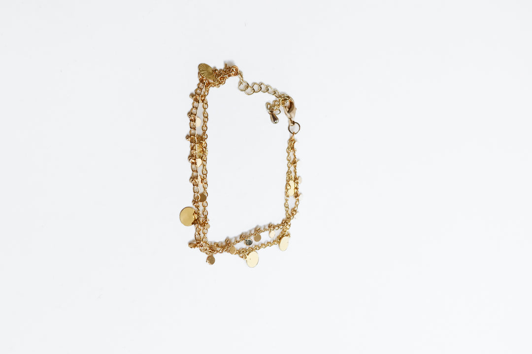 gold double chain bracelet
