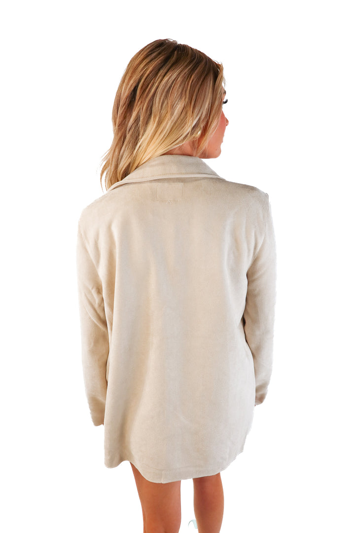 Weekend LA Taupe Faux Suede Blazer NWT (S)