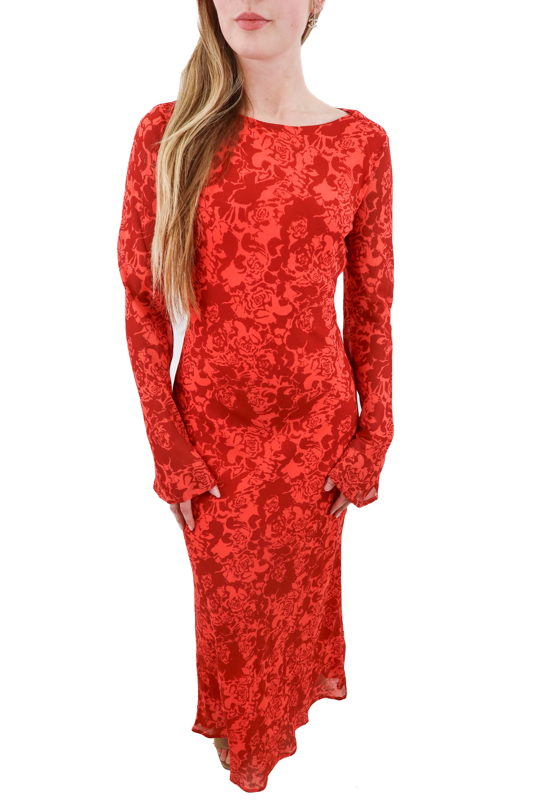petal + pup red floral maxi (0; retail $89)