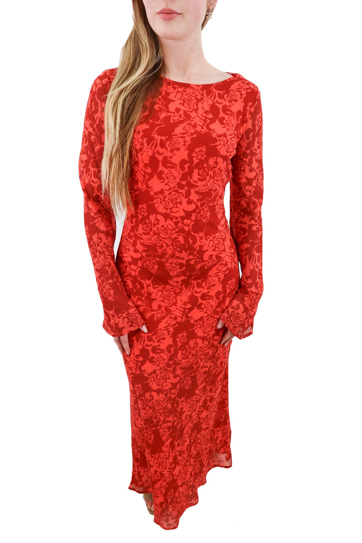 petal + pup red floral maxi (0; retail $89)