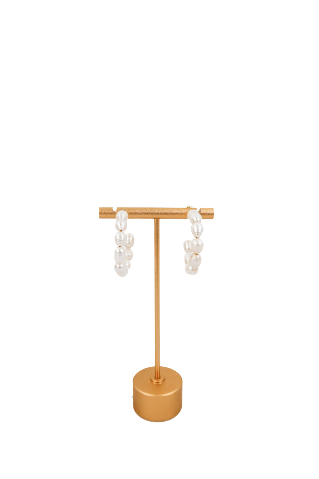 pearl open hoop earrings