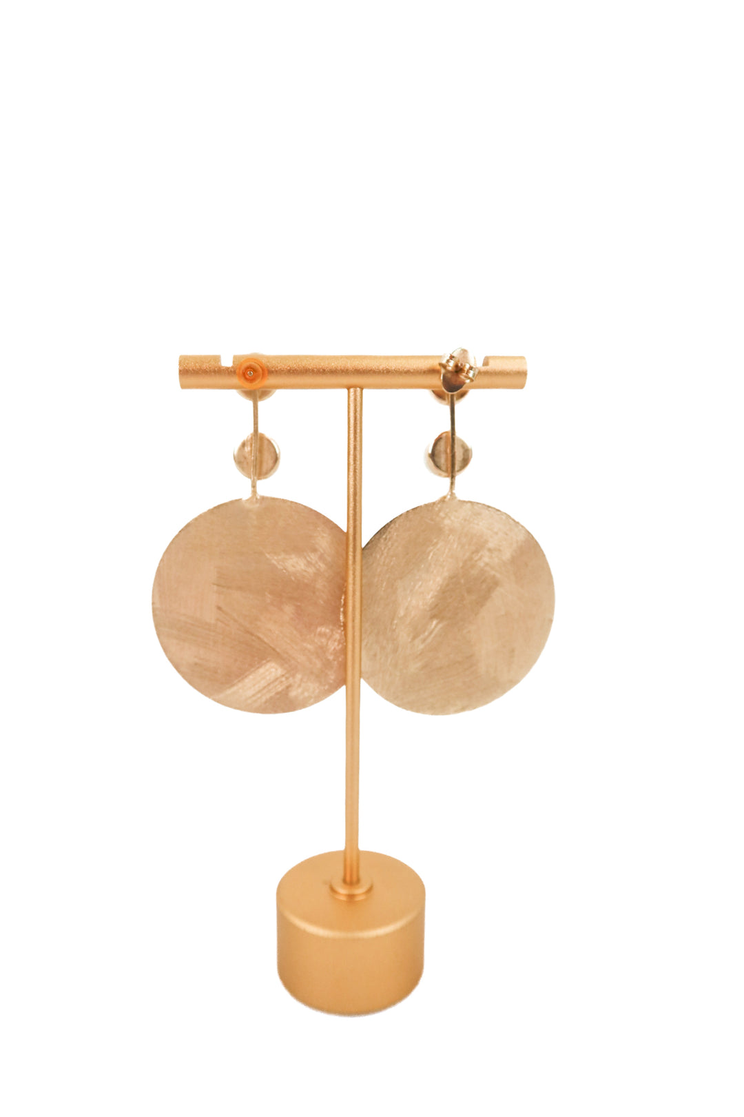 gold 3 pearl circle earrings