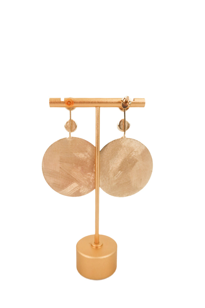 gold 3 pearl circle earrings
