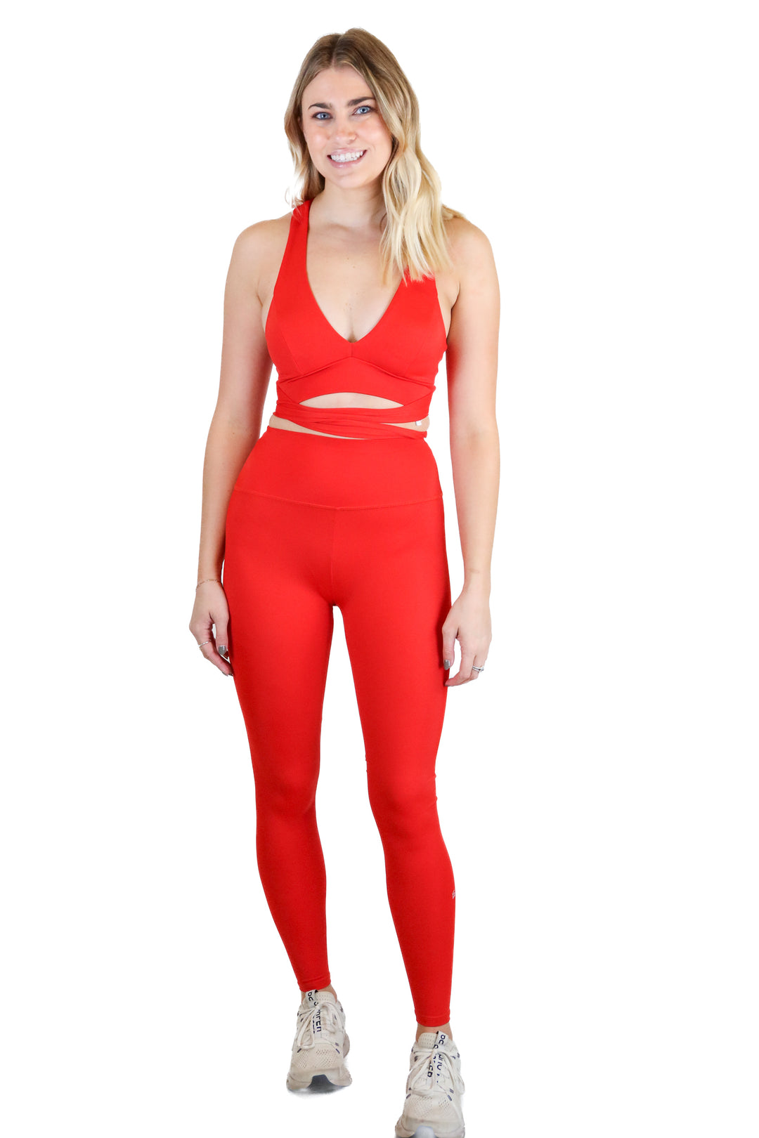 lanston sport bright red activewear set (s)
