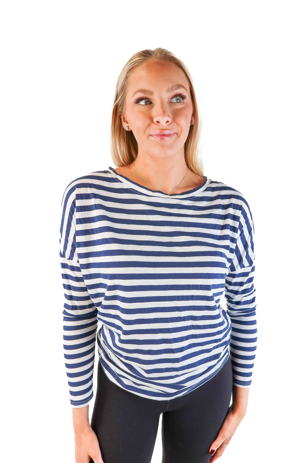 Lily Pulitzer navy/white striped top (s; retail $128)