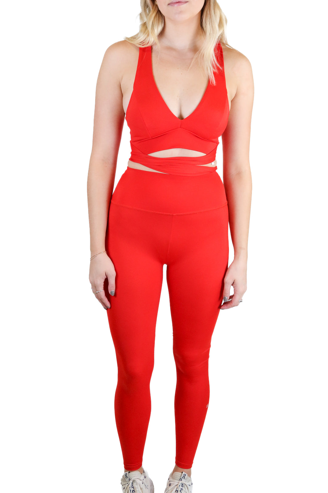 lanston sport bright red activewear set (s)