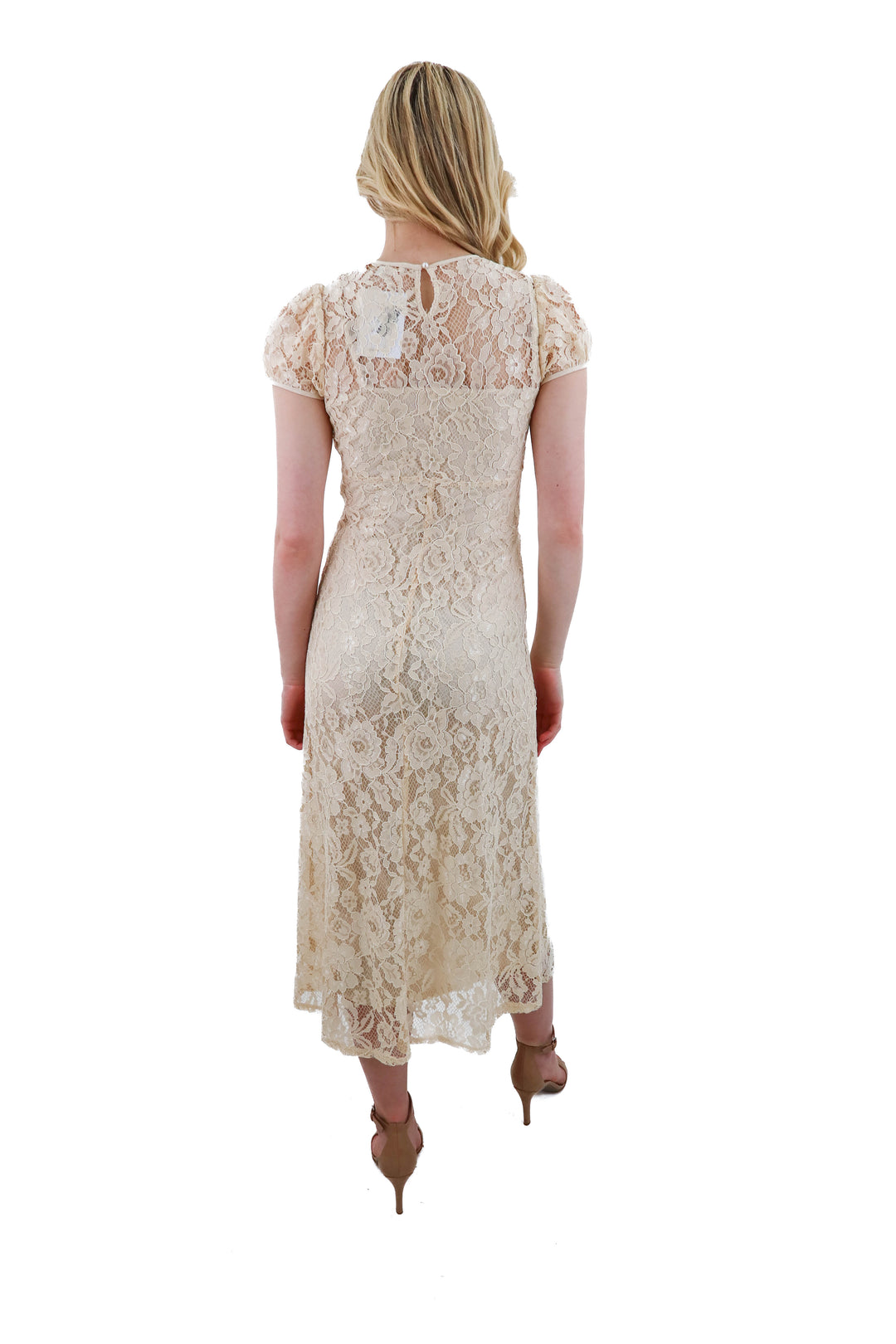 WAYF cream lace dress nwt (XS; retail $189)