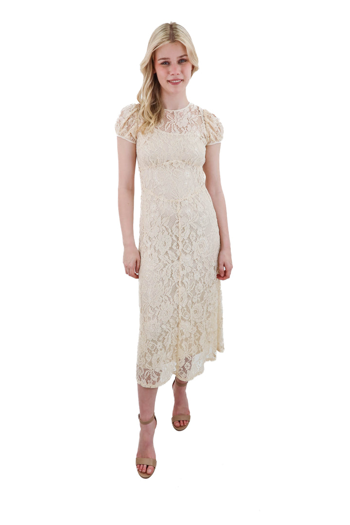 WAYF cream lace dress nwt (XS; retail $189)