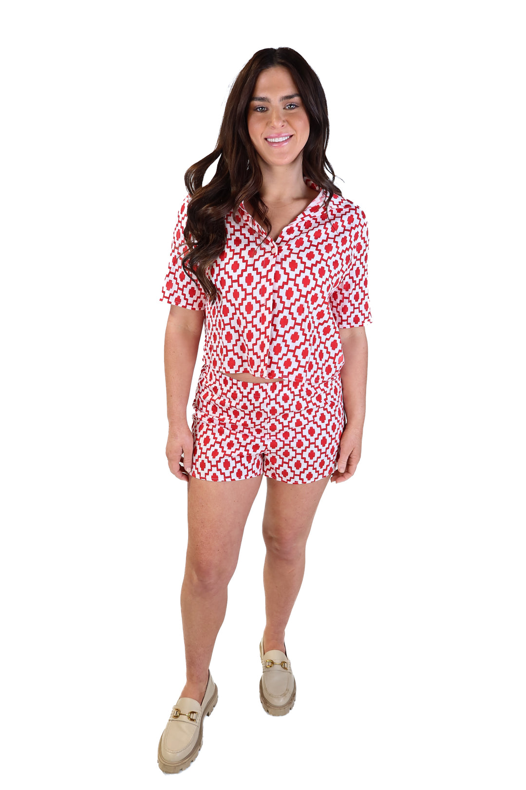 Shade red/white abstract set (xs)