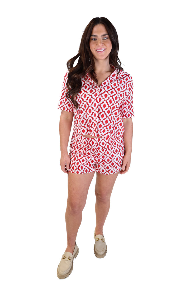 Shade red/white abstract set (xs)
