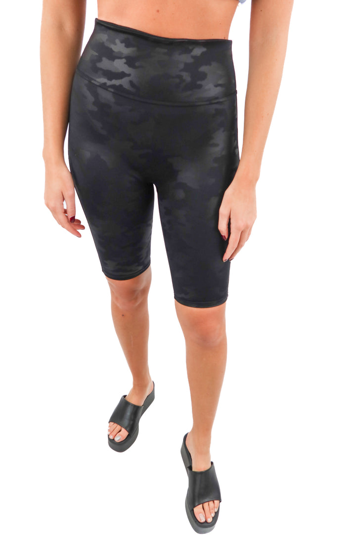 spanx black camo biker shorts (s; retail $68)