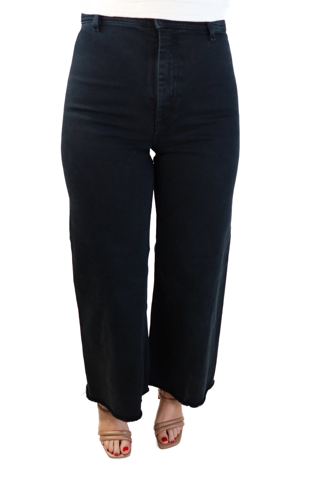 Zara ‘the marine’ black wide leg jeans (4)