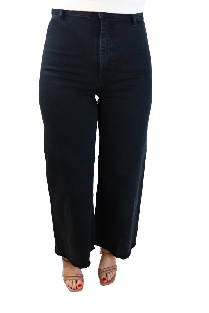 Zara ‘the marine’ black wide leg jeans (4)