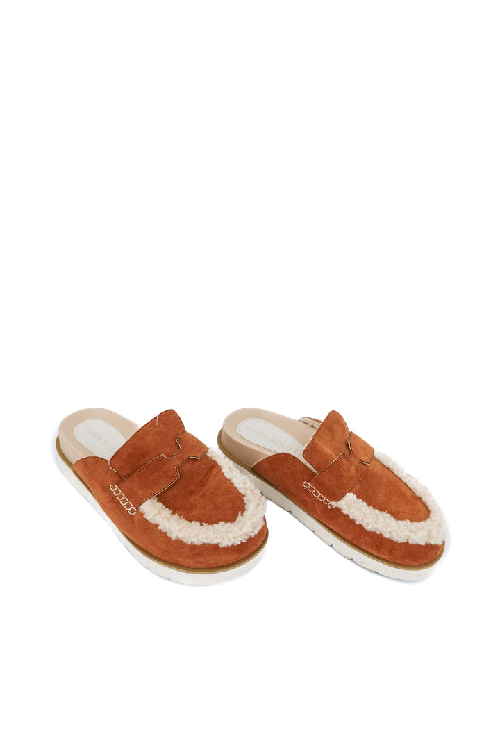 oasis society brown vegan leather clog mule slippers (10)