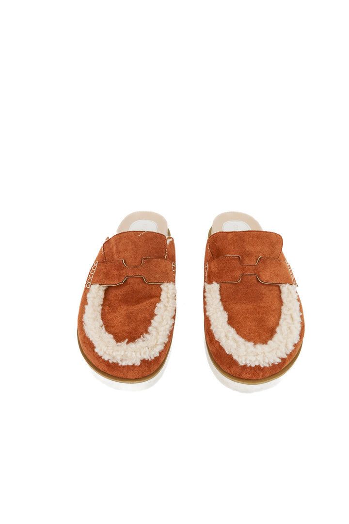 oasis society brown vegan leather clog mule slippers (10)