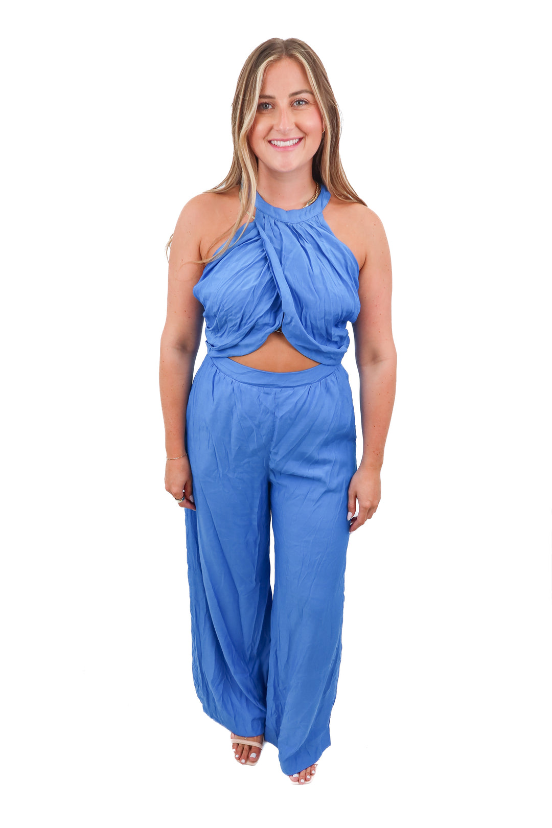 do+be blue high neck jumpsuit (L)