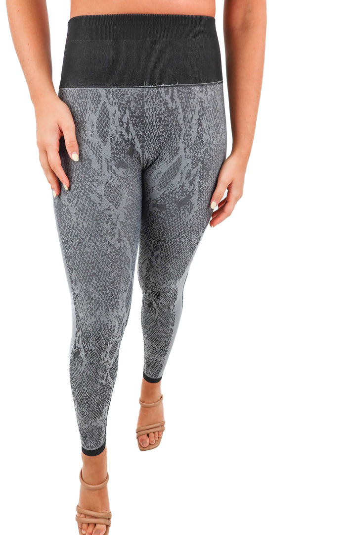 printed ribbed leggings (xs)