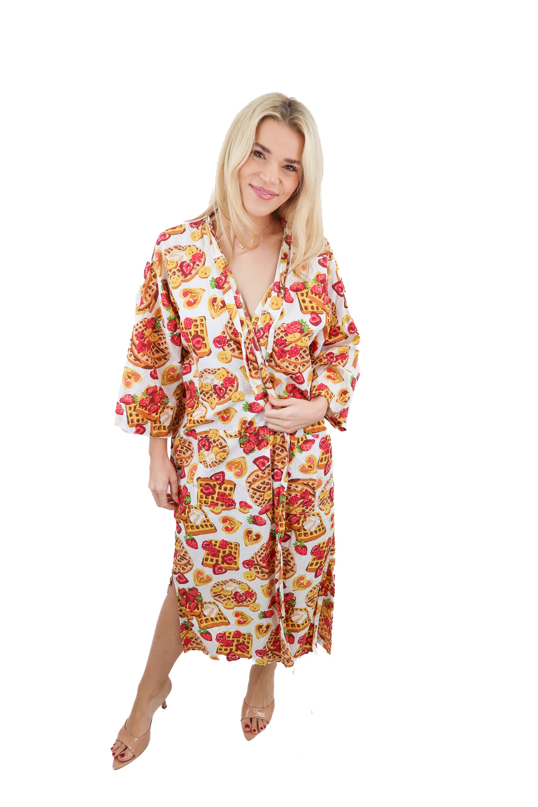 print fresh waffle robe (s/m; retail $98)